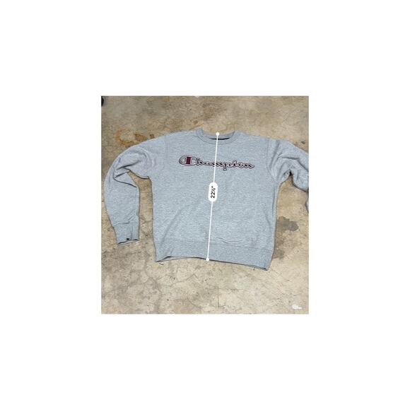 Champion Grey Embroidered Crewneck (Modern Classic) Pullover Sweater Gray S - Picture 10 of 11